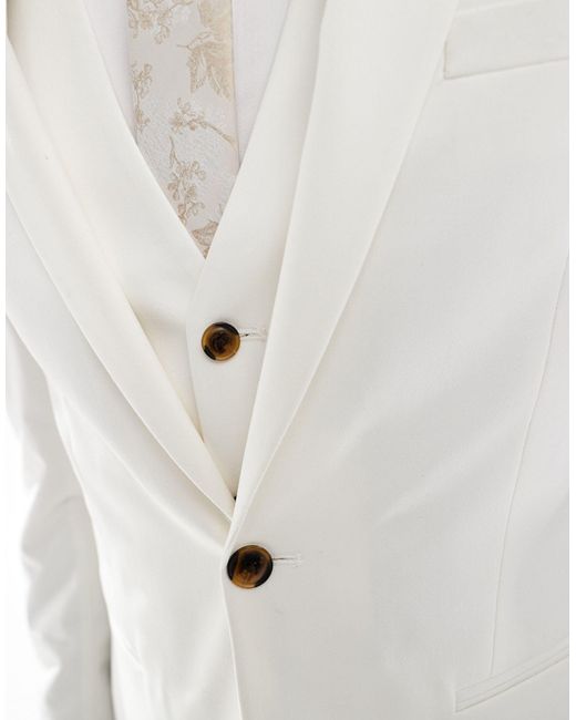 ASOS – eng geschnittene anzugjacke in White für Herren