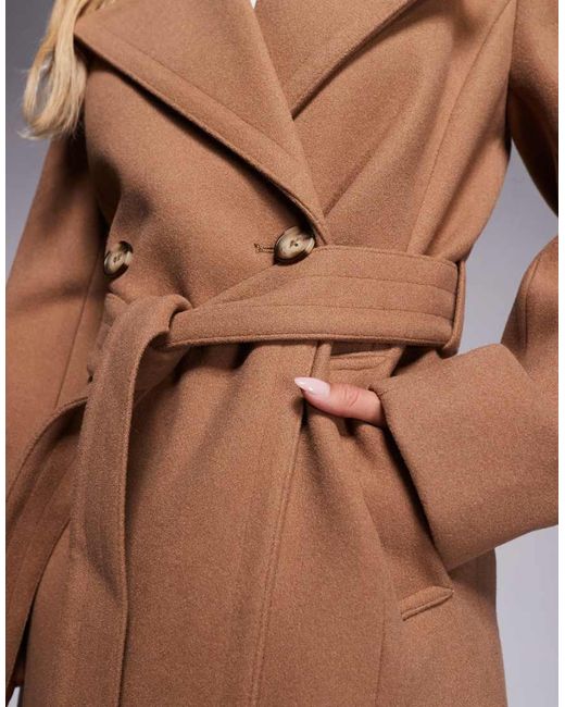 Forever New Brown Formal Wrap Coat