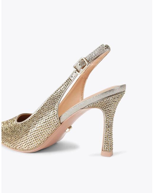Carvela Kurt Geiger White Corletta Sling Jewel Heeled Shoes