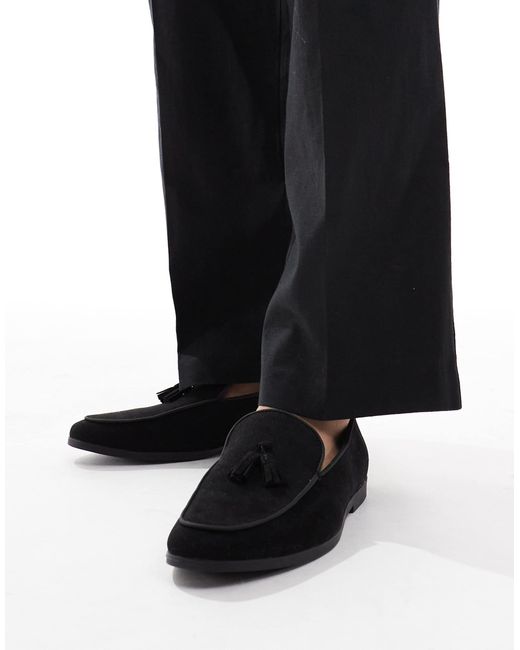 SEQWL Black Charlie Loafers With Tassel for men