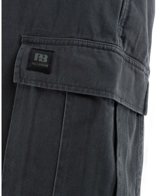 Pantalon cargo style skateur - gris foncé Pull&Bear pour homme en coloris Black