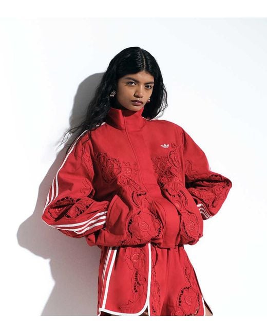 adidas Originals x ASOS Red Oversized Cutwork Track Jacket