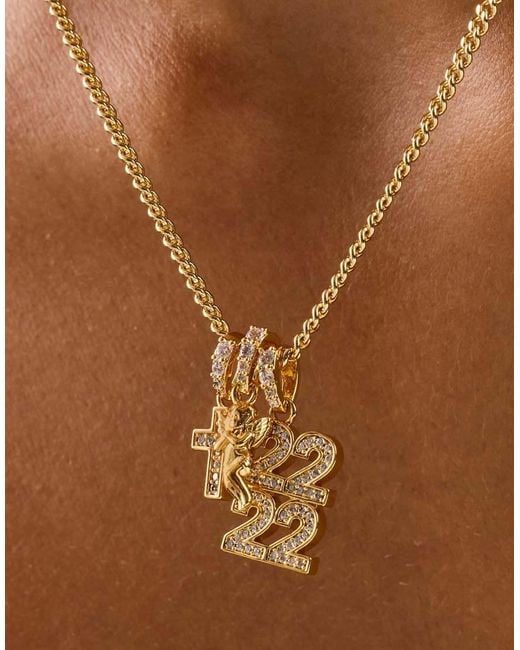 CERNUCCI Metallic Cherub Triple Motif 12Mm Necklace