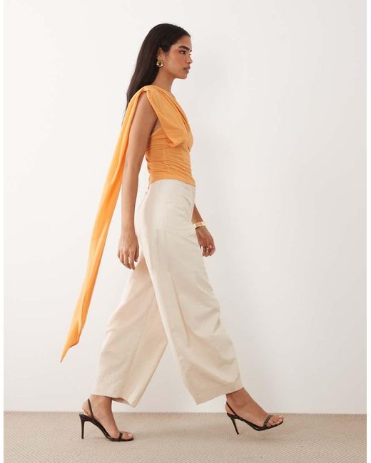 ASOS Orange Stretch Chiffon Scarf Top