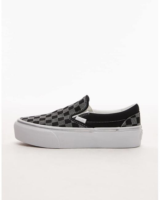 Vans Blue Classic Platform Slip On Trainers