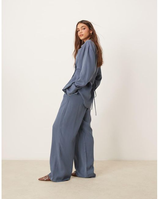 Pantalones Dad Azul Lavado De Pernera Ancha De (Parte De Un Conjunto) ASOS de color Blue