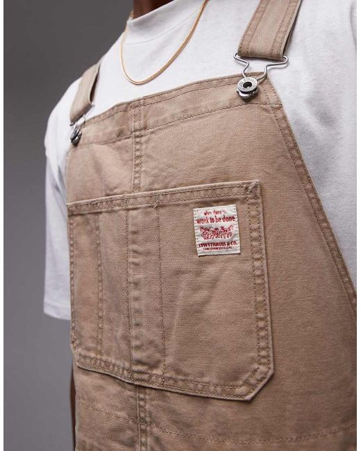 Levi's Brown Workwear Capsule Canvas Dungaree Trousers for men