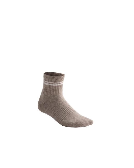 Oysho Natural 2 Pairs Of Cotton Padded Quarter Yoga And Pilates Socks