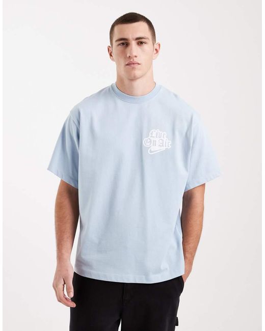 Nike Blue Solo Fleece Graphic Back Print T-Shirt for men