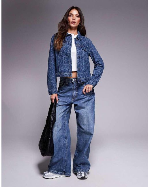ARMANI EXCHANGE Blue Monogram Denim Jacket