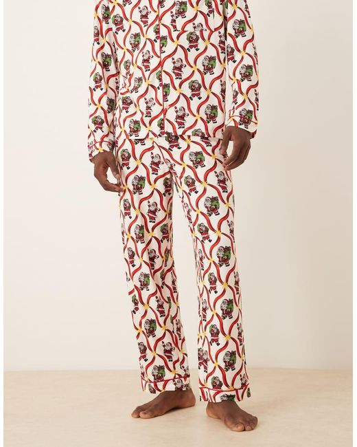 Chelsea Peers Pink Exclusive His & Hers Poly Long Sleeve Revere Pyjama Set for men