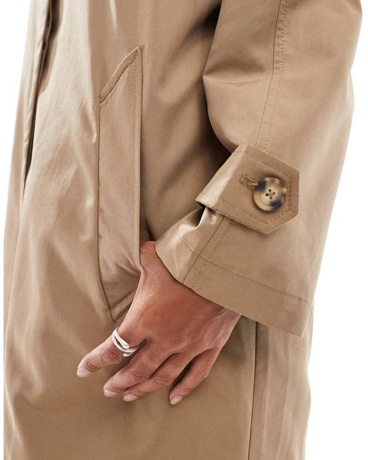 Stradivarius Natural Relaxed Trench Coat With Hood