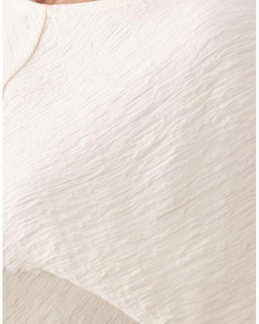 Gina Tricot White Short Sleeve Asymmetric Top