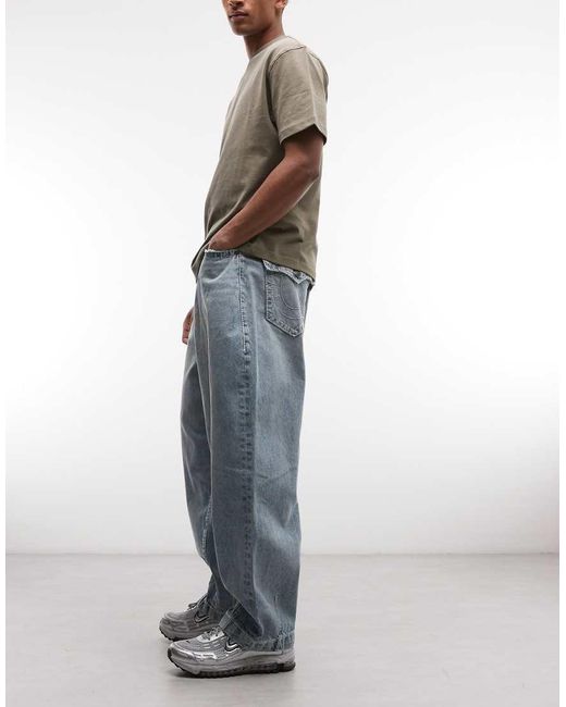 True Religion Blue Danny Barrel Leg Jeans for men