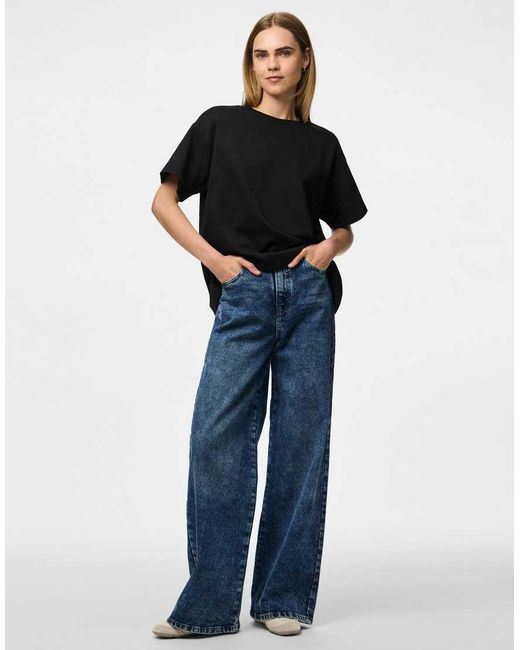 Pieces Blue Oversized T-Shirt