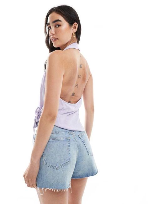 ASOS White Sleeveless Wrap Tie Side Top