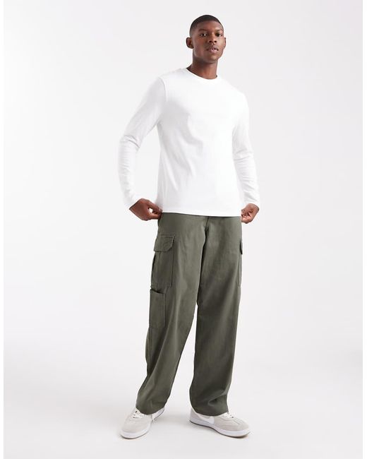 ASOS White Essentials Regular Fit Long Sleeve T-Shirt for men