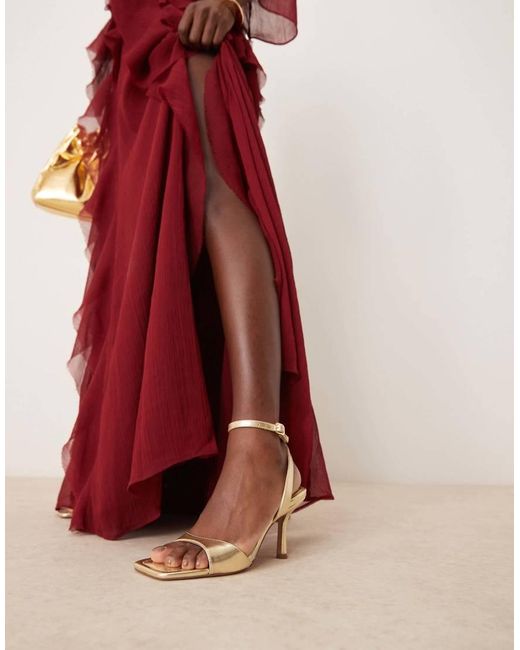 ASOS Red Hollow Barely There Heeled Sandals