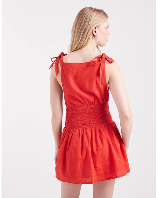 Cotton On Red Lola Tie Shoulder Mini Dress