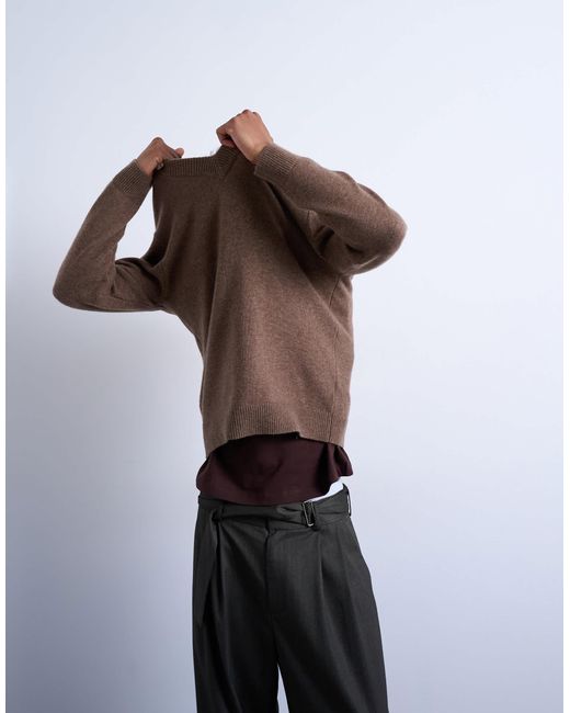 Topman – regular-fit-pullover in Brown für Herren