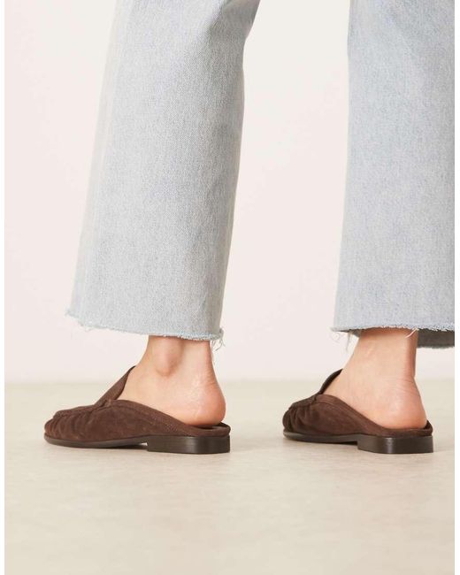ASOS Gray Mellow Premium Loafer Mules