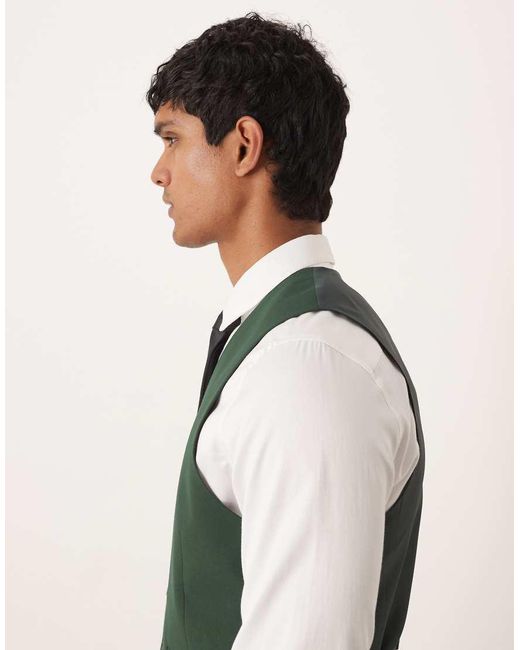 ASOS Green Slim Suit Vest for men