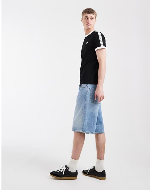 Fred Perry White Taped Ringer T-shirt for men