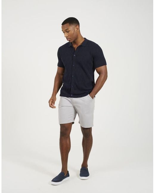Brave Soul Blue Knitted Polo for men