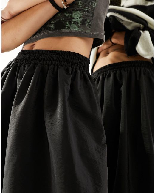 Reclaimed (vintage) Black Genderless Nylon Skirt