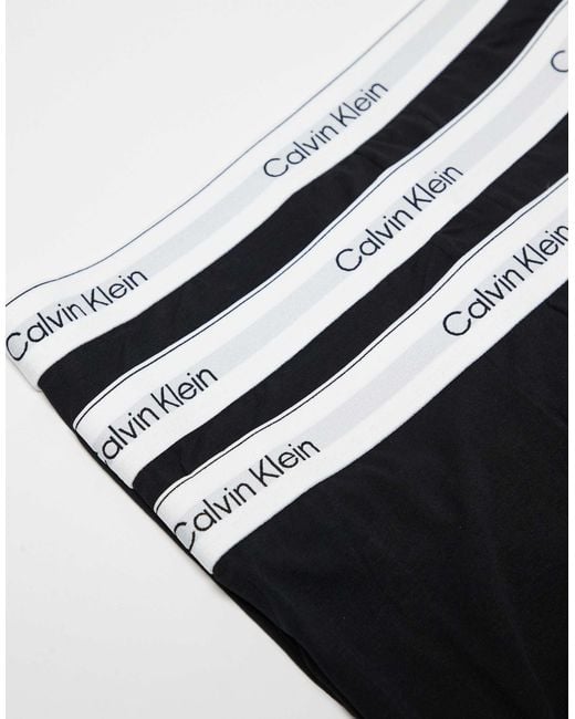 Calvin Klein – icon cotton stretch – 3er-pack eng geschnittene boxershorts in Black für Herren