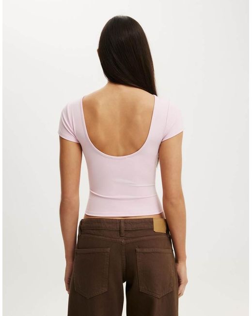 Cotton On White Hold Me Scoop Back Tee