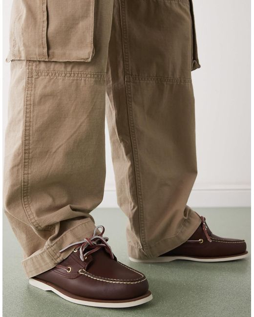 Timberland Brown 2 Eye Boat Shoe for men