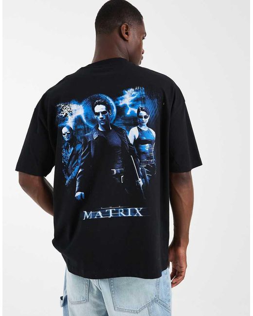ASOS Blue Oversized T-shirt With The Matrix Print for men