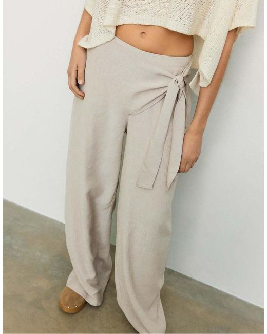 Stradivarius Natural Flowing Sarong Trousers