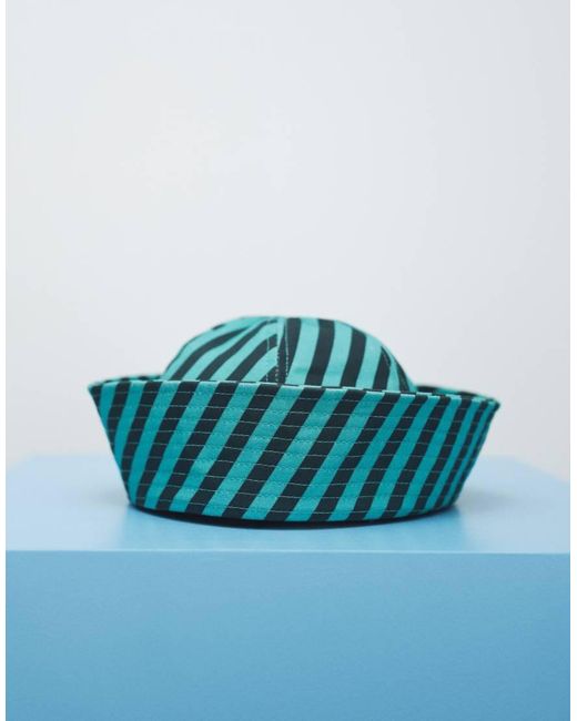 ASOS Blue Cotton Turn Back Boater Hat