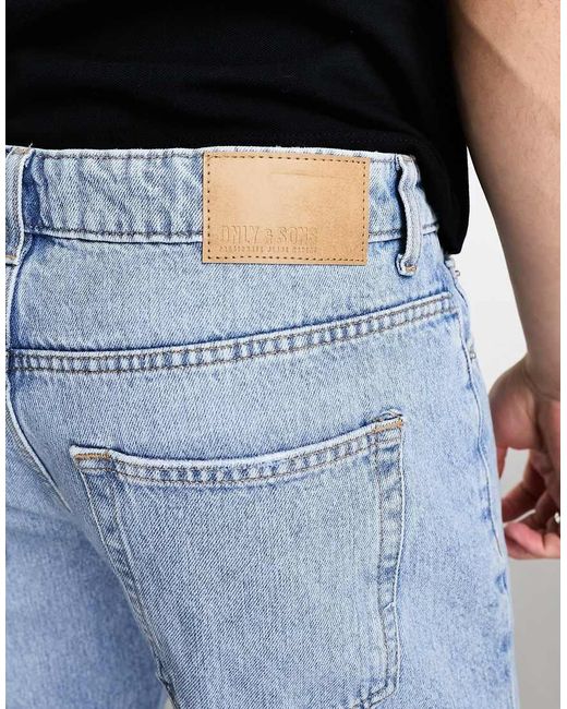 Only & Sons Blue Edge Straight Fit Jeans for men