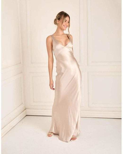 Six Stories Natural Twist Back Satin Bridesmaid Dress