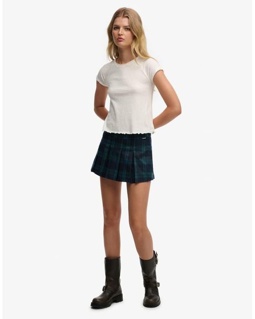 Superdry White Mini Pleated Skort