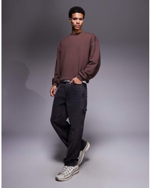 4505 Purple Rest Day Heavyweight 420Gsm Cotton Oversized Boxy Sweatshirt for men