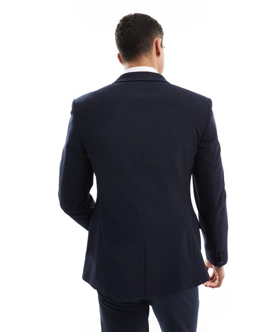 ASOS Blue Double Breasted Skinny Suit Jacket for men
