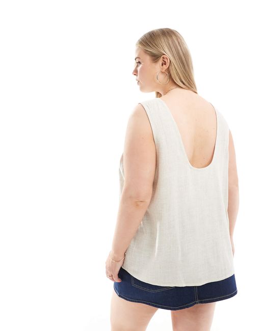 ASOS Blue Asos design curve – leinenmix-trägertop
