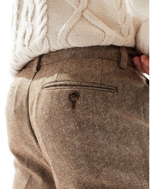 ASOS White Wedding Tapered Wool-mix Smart Pants for men