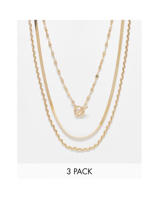 TOPSHOP White Nala 3-pack Mixed Necklaces