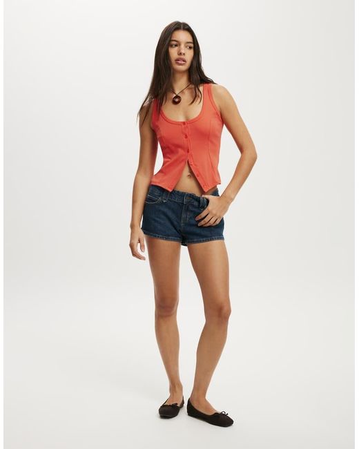 Cotton On Red Button Through Tank