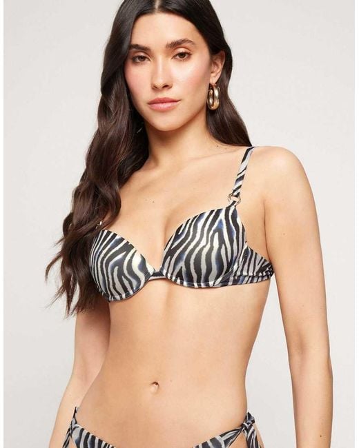 Tezenis Black Safari Luxe Padded Push-Up Bikini Top