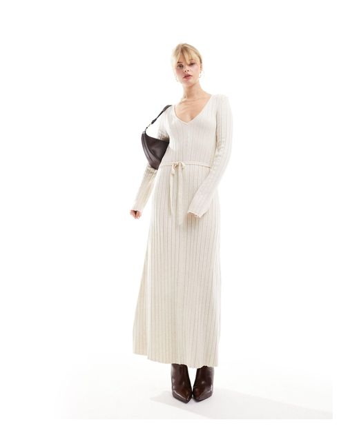 Pretty Lavish White Lightweight Knit Midaxi Dress