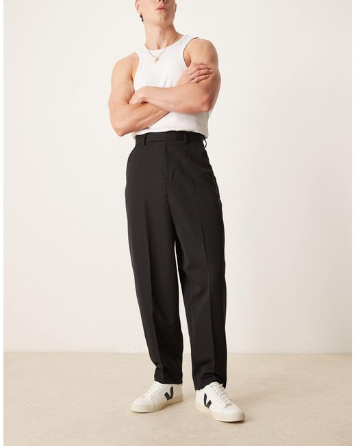ASOS Black Smart baggy Balloon Fit Trousers for men