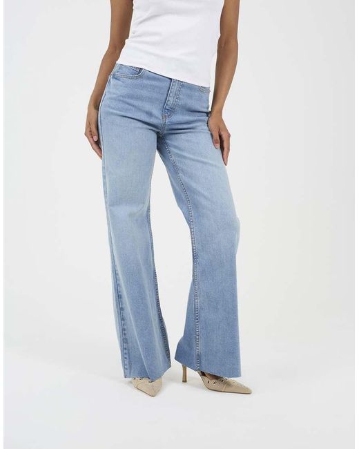 Brave Soul Blue Mid Rise Wide Leg Jeans