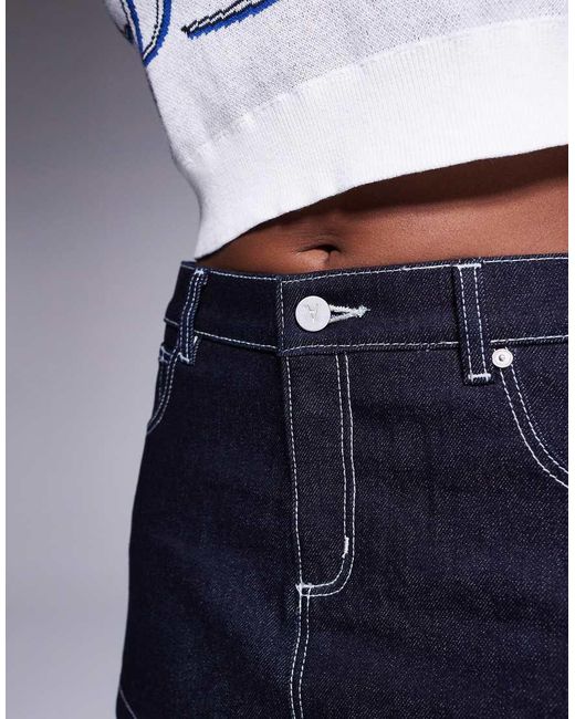 Abrand Jeans Blue Abrand 99 Mid Rise Denim Mini Skirt