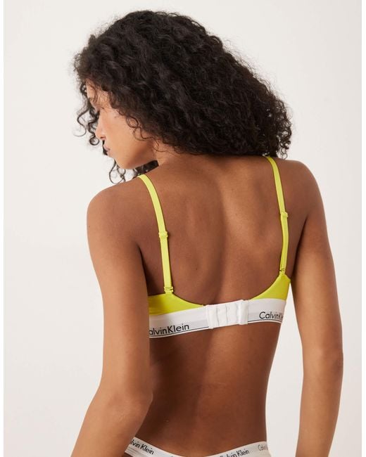 Calvin Klein Yellow Modern Cotton Lightly Lined Triangle Bralette